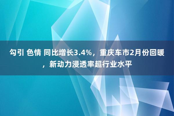 勾引 色情 同比增长3.4%，重庆车市2月份回暖，新动力浸透率超行业水平