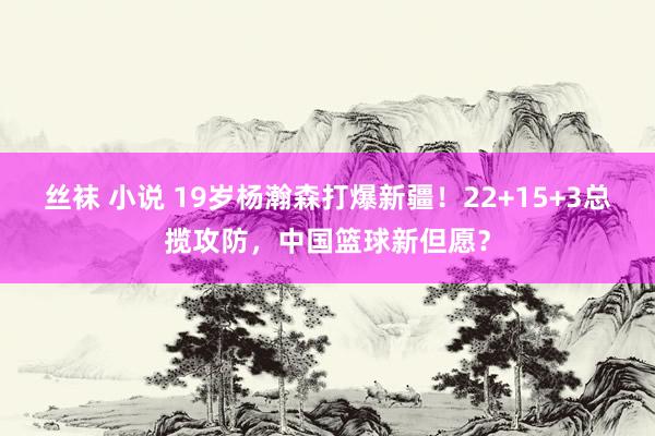 丝袜 小说 19岁杨瀚森打爆新疆！22+15+3总揽攻防，中国篮球新但愿？