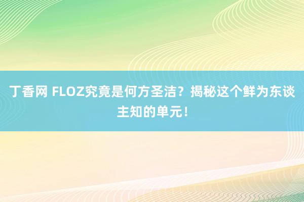 丁香网 FLOZ究竟是何方圣洁？揭秘这个鲜为东谈主知的单元！