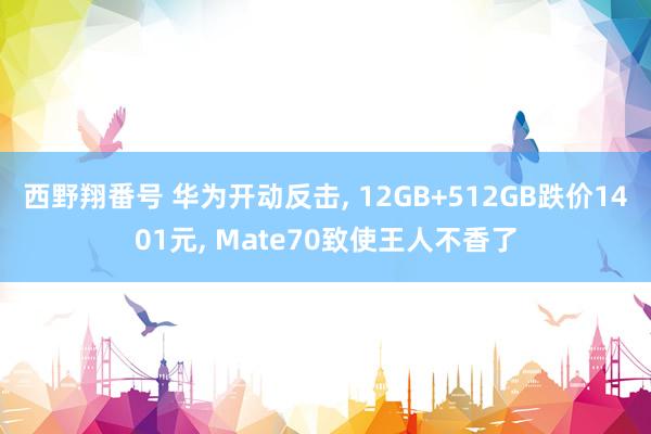 西野翔番号 华为开动反击, 12GB+512GB跌价1401元, Mate70致使王人不香了