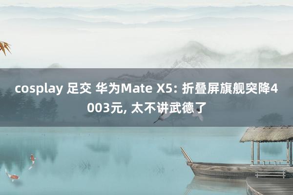 cosplay 足交 华为Mate X5: 折叠屏旗舰突降4003元, 太不讲武德了