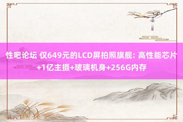 性吧论坛 仅649元的LCD屏拍照旗舰: 高性能芯片+1亿主摄+玻璃机身+256G内存