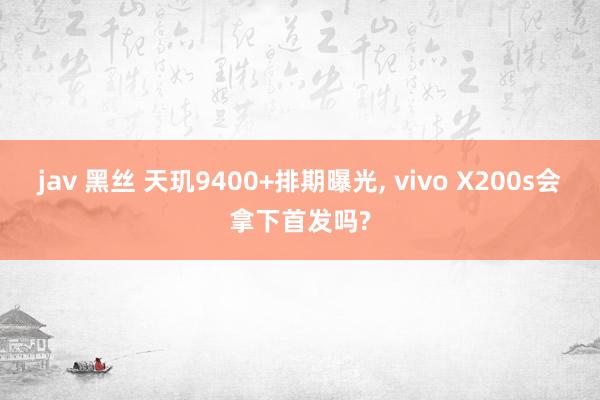 jav 黑丝 天玑9400+排期曝光, vivo X200s会拿下首发吗?