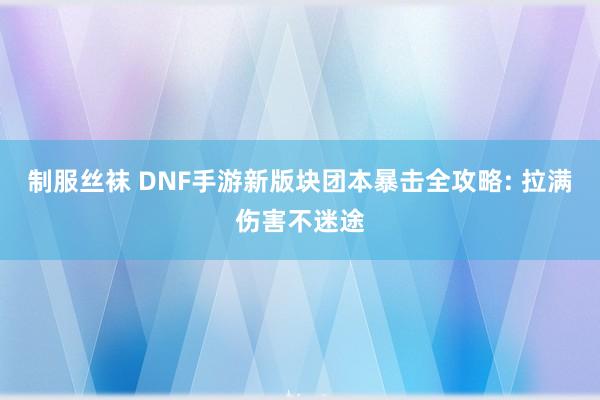 制服丝袜 DNF手游新版块团本暴击全攻略: 拉满伤害不迷途