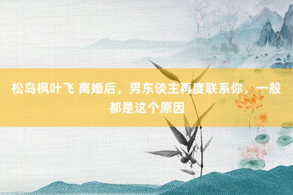 松岛枫叶飞 离婚后，男东谈主再度联系你，一般都是这个原因
