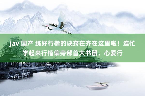 jav 国产 练好行楷的诀窍在齐在这里啦！连忙学起来行楷偏旁部首大书册，心爱行